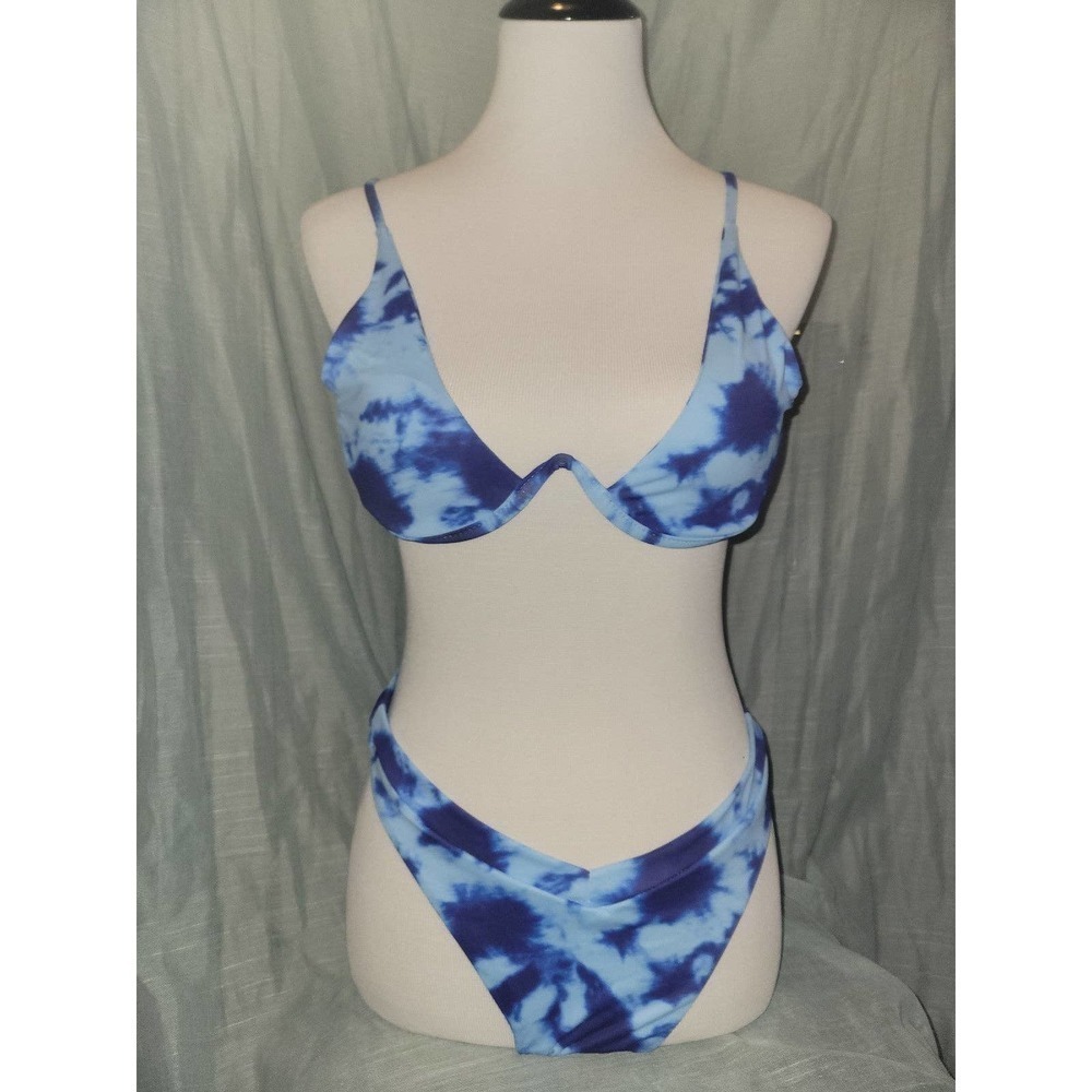 NWOT Tiedye blue Bikini swimsuit large